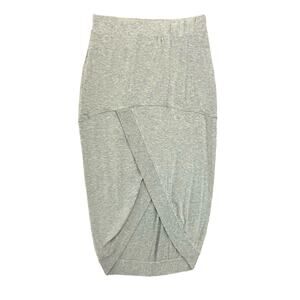Casual Couture Green Envelope LA Women's Gray High-Lo Jersey Knit Skirt | Size L